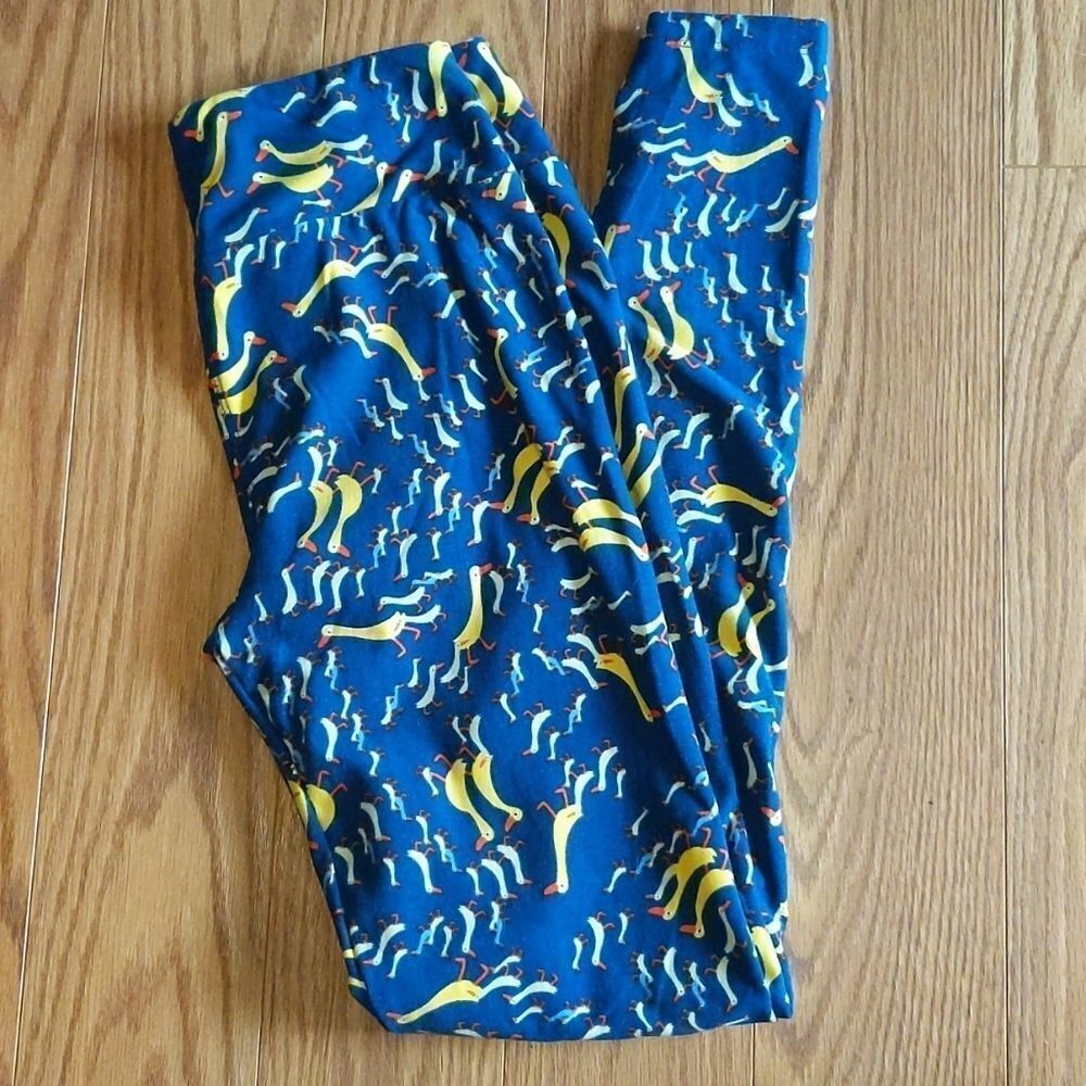 LulaRoe blue leggings with ducks One Size
